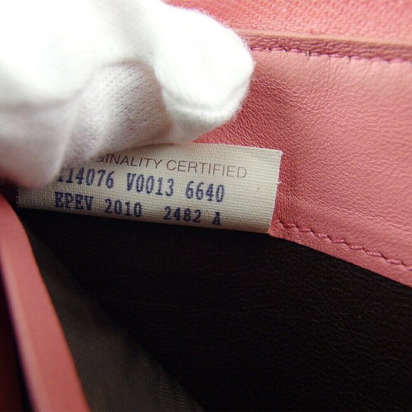 BOTTEGA VENETA Long Wallet Intrecciato Pink Leather Authentic USED - Picture 10 of 11